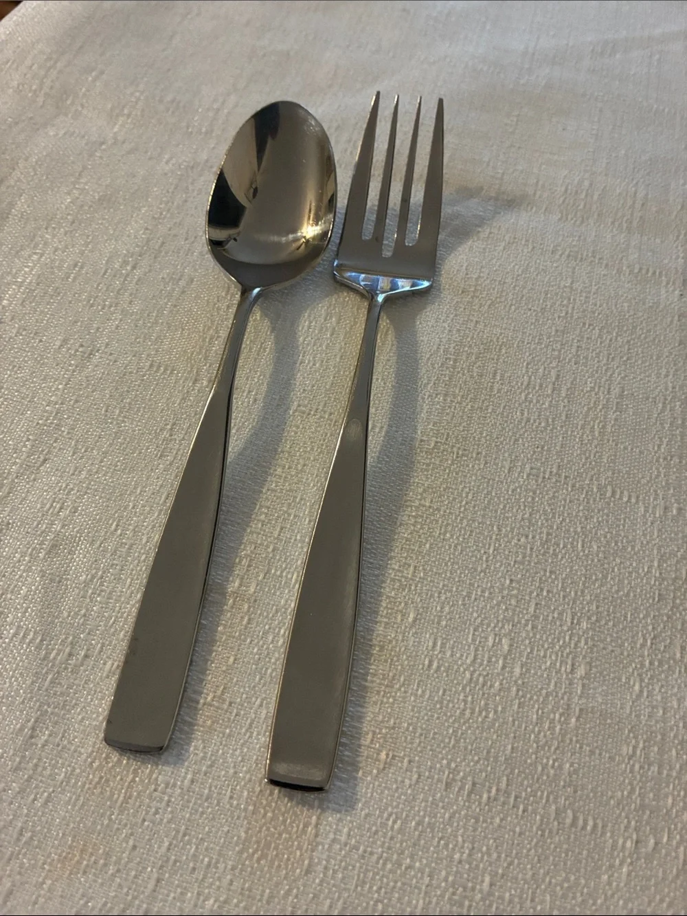 Excel Korea Teaspoon And Salad Fork Set - Glossy Stainless Steel Flatware